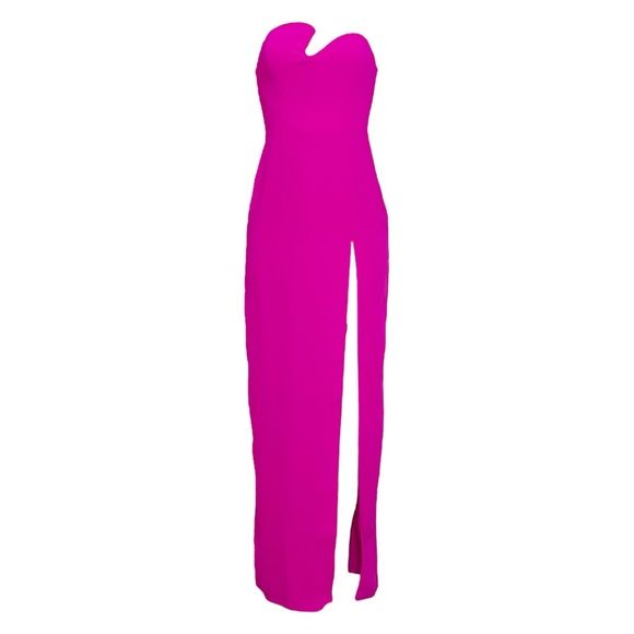 NEW AMANDA UPRICHARD Strapless Puzzle Gown, Dark Hot Pink, Small - Picture 14 of 14